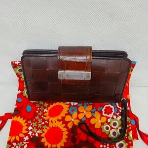 BRIGHTON WOVEN LEATHER WALLET‎